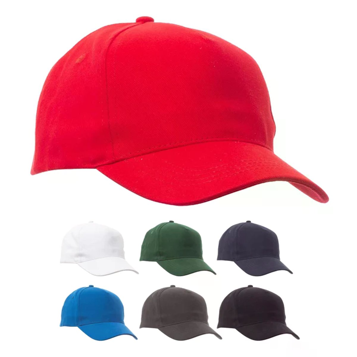 Cappellino DENVER Unisex 5 Pannelli in Cotone Spazzolato con Visiera Precurvata