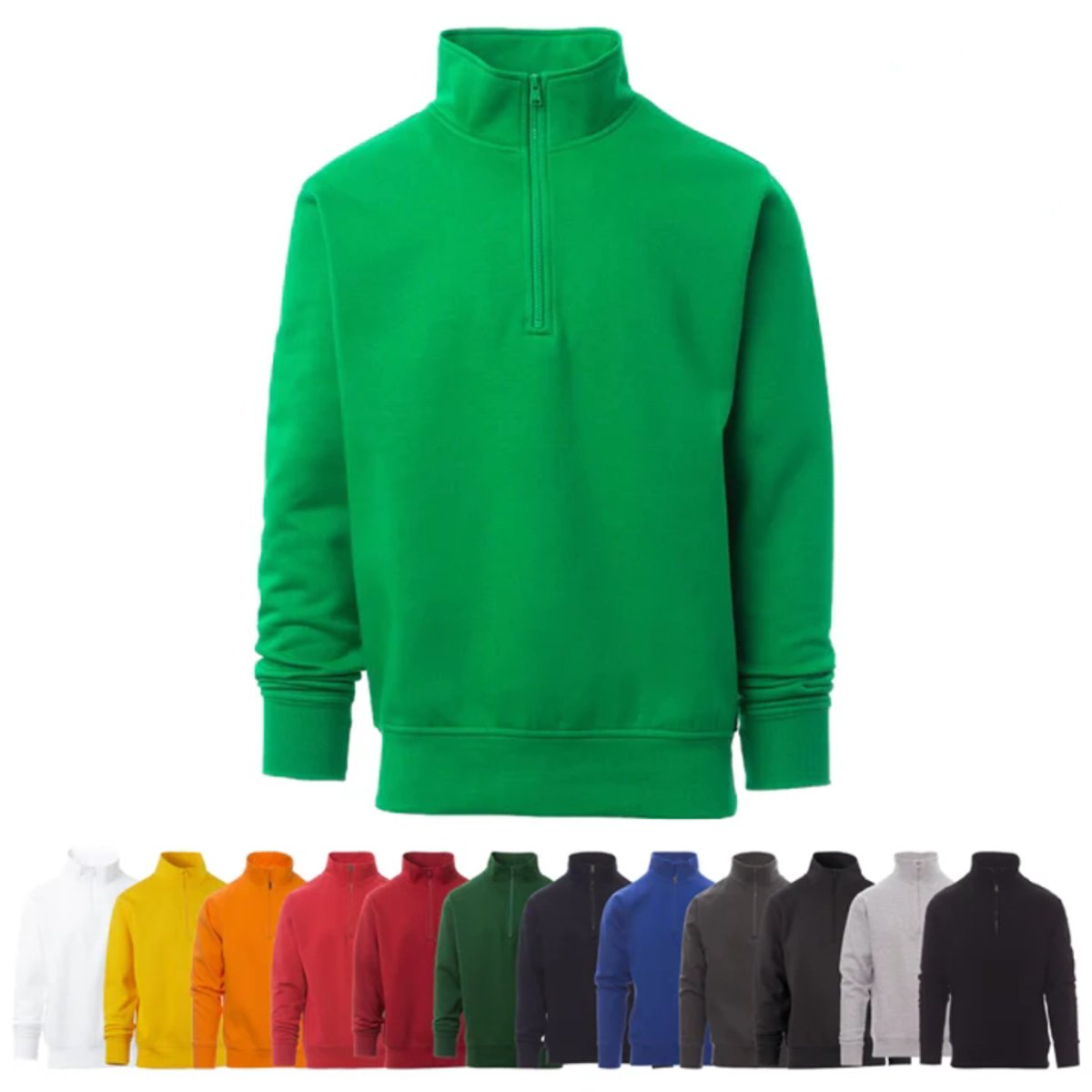 Felpa Uomo Mezza Zip CANADA in Cotone Garzato