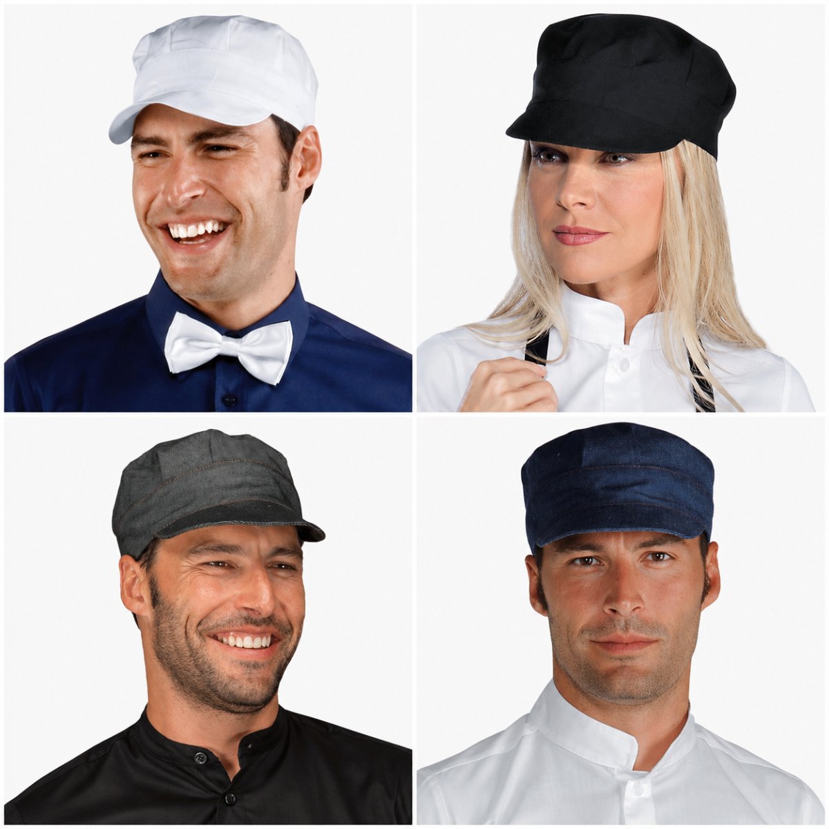 Cappello Sam Isacco con Visiera Rigida e Velcro per Cucina e Ristorazione