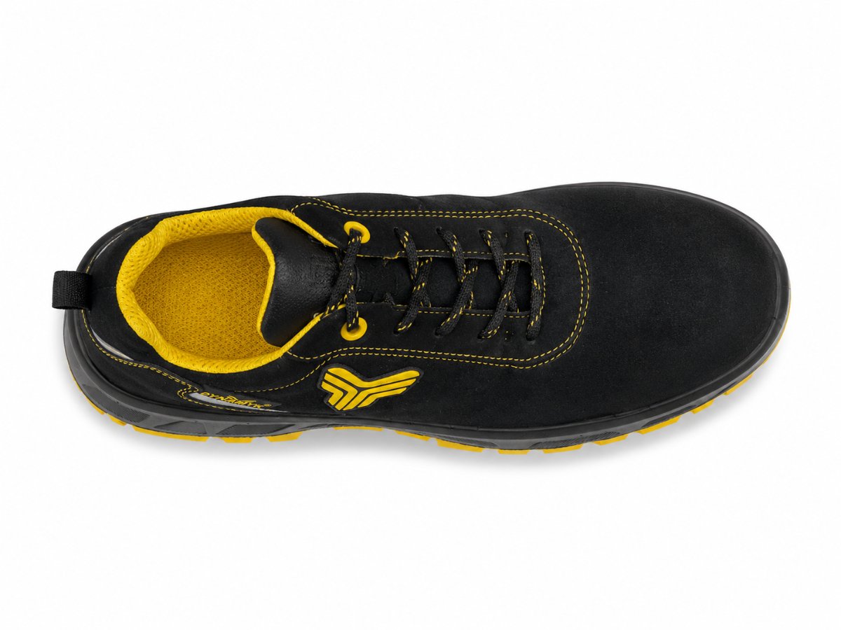 Scarpe Antinfortunistiche FLORIDA Nero/Giallo S1PS FO SR 0% Metal in Pelle Scamosciata thumbnail 4