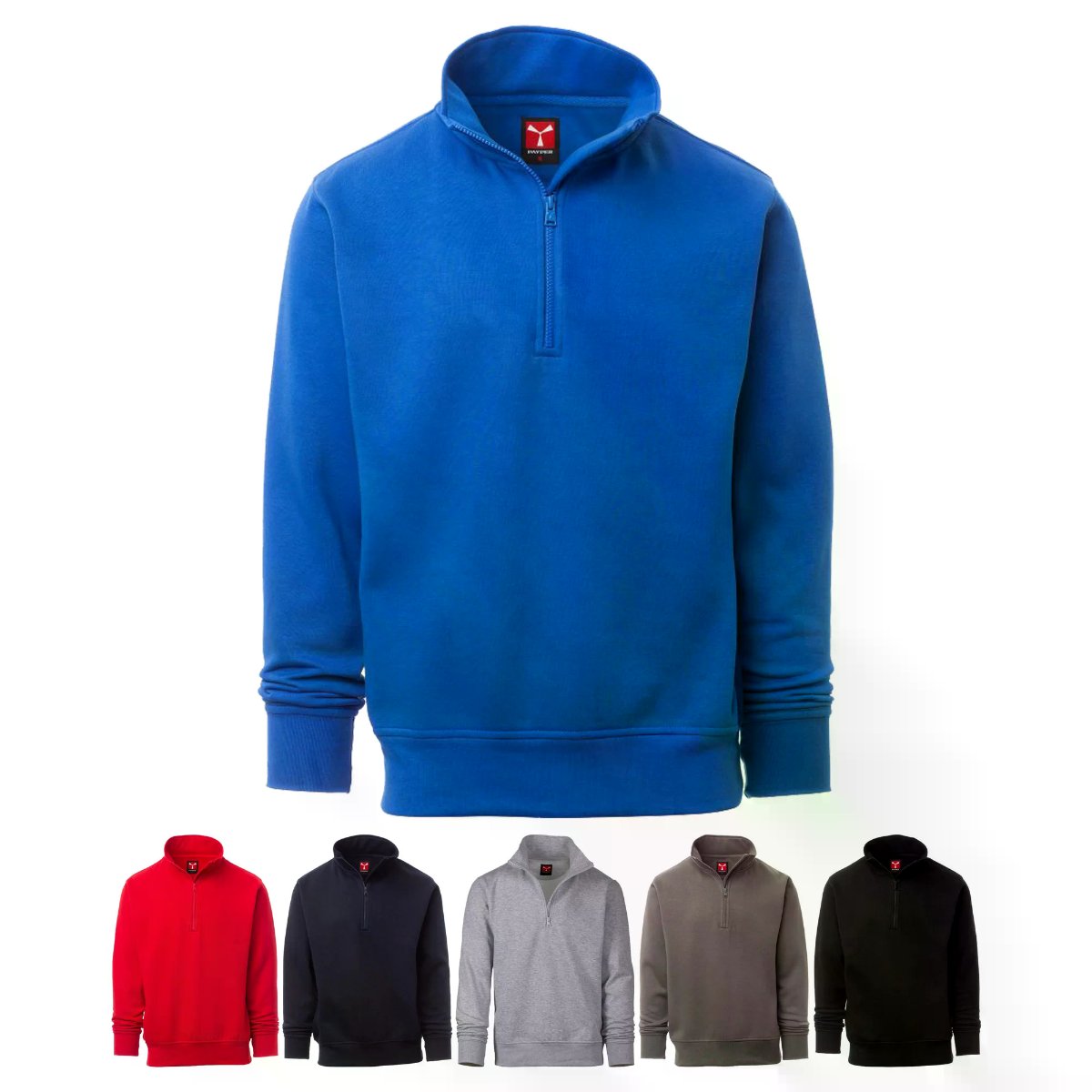 Felpa Uomo Mezza Zip CARSON in Cotone Garzato