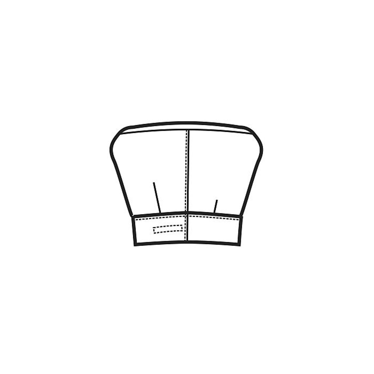Cappello da Cuoco Isacco Regolabile con Velcro – Bianco e Nero thumbnail 4