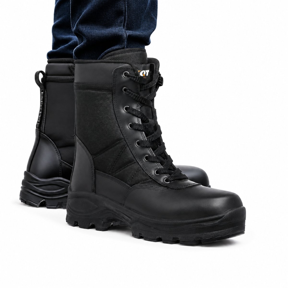 Anfibi da Lavoro Alba&n DS702 O2 SRC con Zip Laterale per Guardia Giurata, Metronotte, Sicurezza, Softair