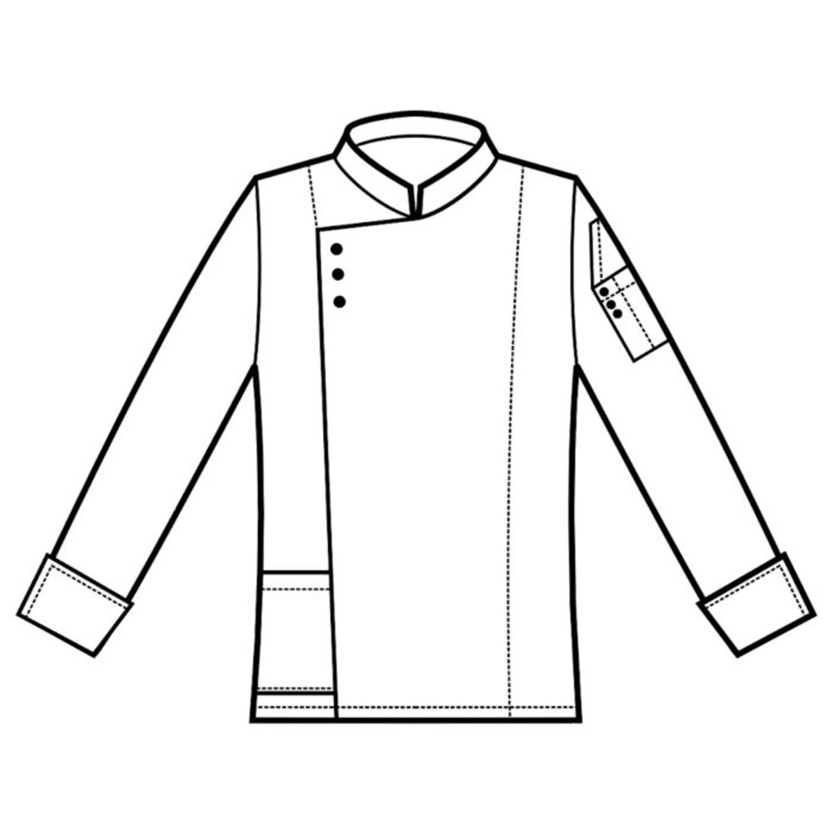 Giacca da Cuoco Madrid Isacco Manica Lunga 195 g/m² con Bottoni a Pressione e Taschino Porta Cellulare thumbnail 2
