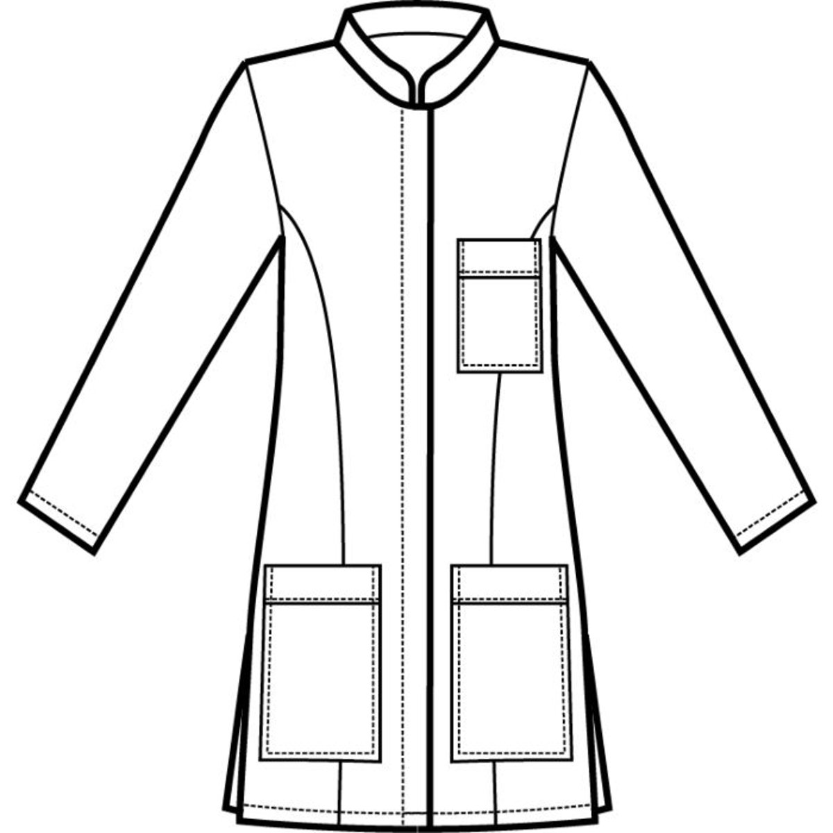 Casacca Sanitaria Donna Portofino Isacco Manica Lunga con 3 Tasche e Collo alla Coreana thumbnail 3