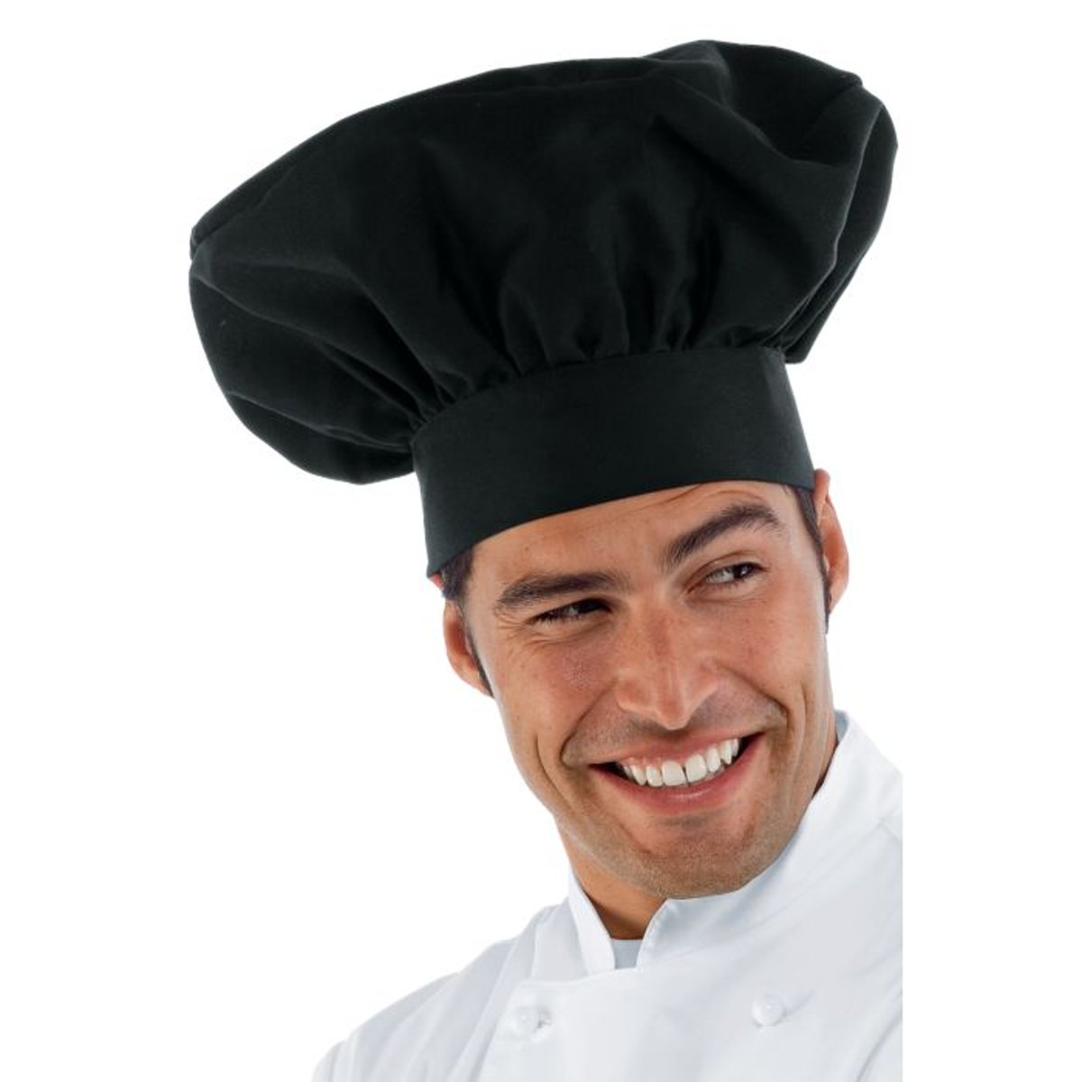 Cappello da Cuoco Isacco Regolabile con Velcro – Bianco e Nero thumbnail 2