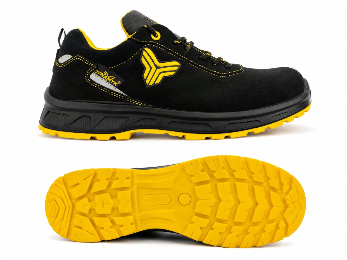 Scarpe Antinfortunistiche FLORIDA Nero/Giallo S1PS FO SR 0% Metal in Pelle Scamosciata thumbnail 6