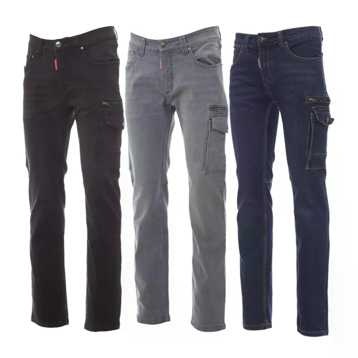 Jeans da Lavoro Stretch WEST Multitasche con Lock System e Porta Smartphone