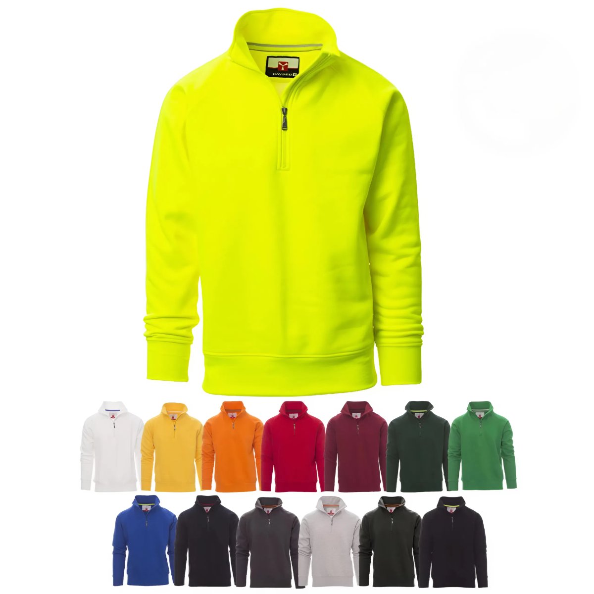 Felpa Uomo Payper MIAMI+ con Mezza Zip e Maniche Raglan