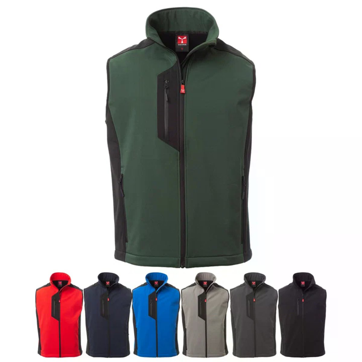 Gilet da Lavoro CORK Uomo Soft Shell 3 Strati Bicolore Water Resistant