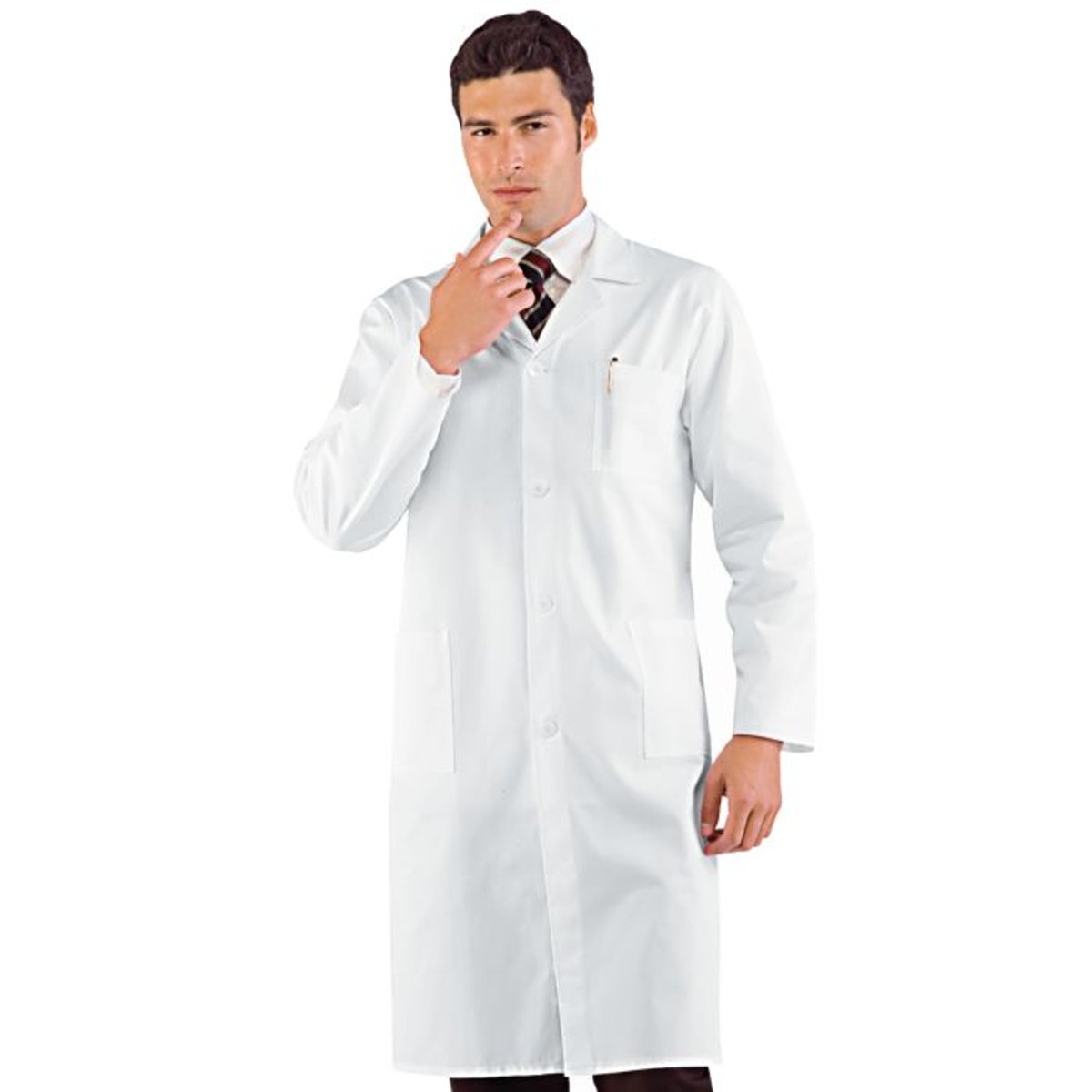 Camice Medico Uomo Manica Lunga 110 cm 190 g/m² con Tasche e Taschino al Petto thumbnail 2