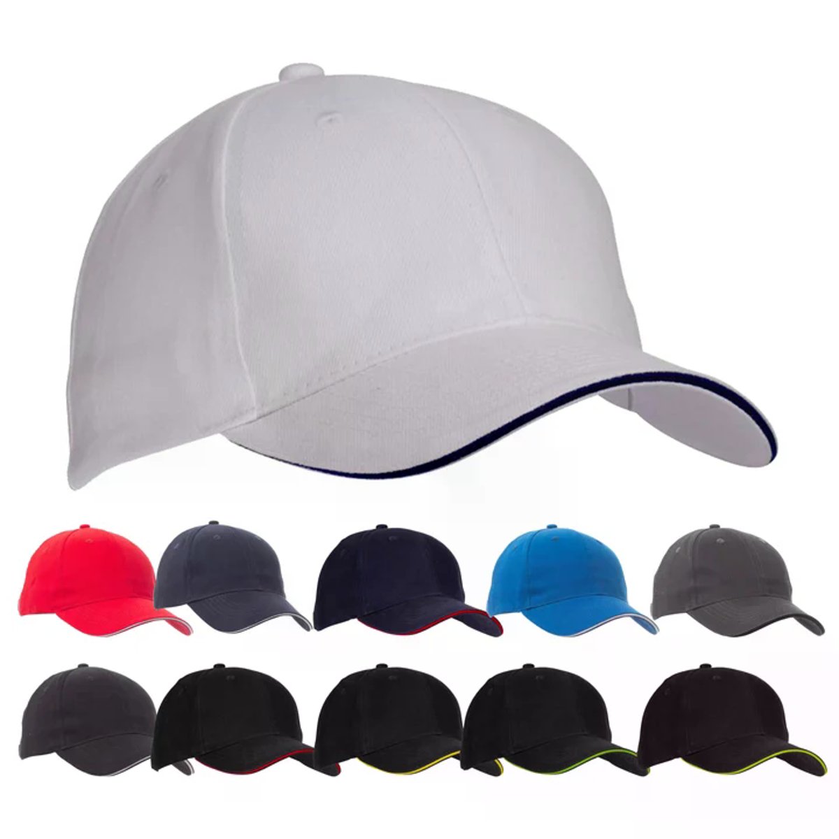 Cappellino MINNESOTA Unisex 6 Pannelli in Cotone Spazzolato con Visiera Precurvata