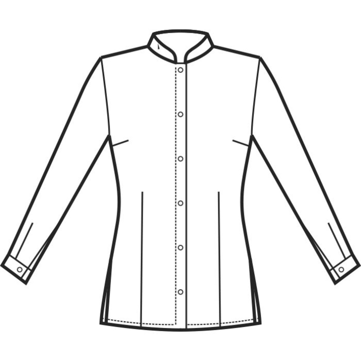 Camicetta Hollywood Isacco Donna Manica 3/4 Stretch con Collo Coreano per Cameriera, Barista e Reception thumbnail 3